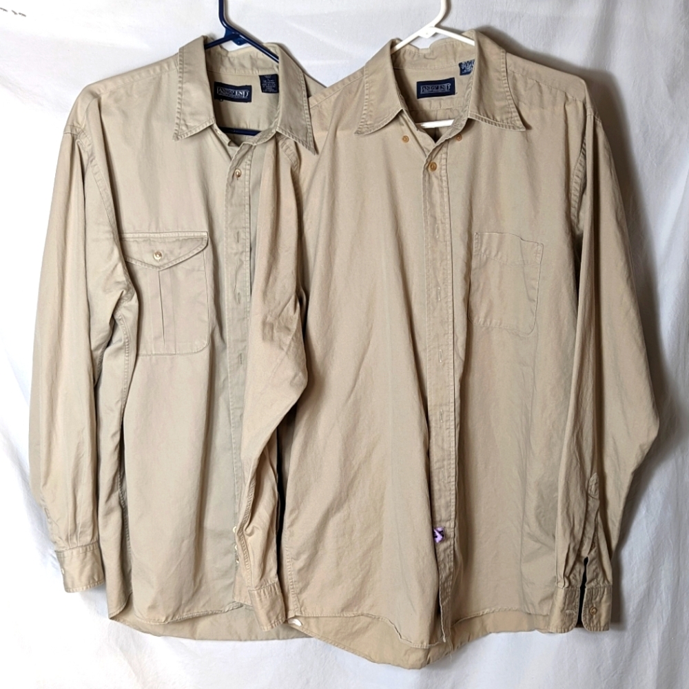 Bundle Lands End tan work casual tall men's L shirts